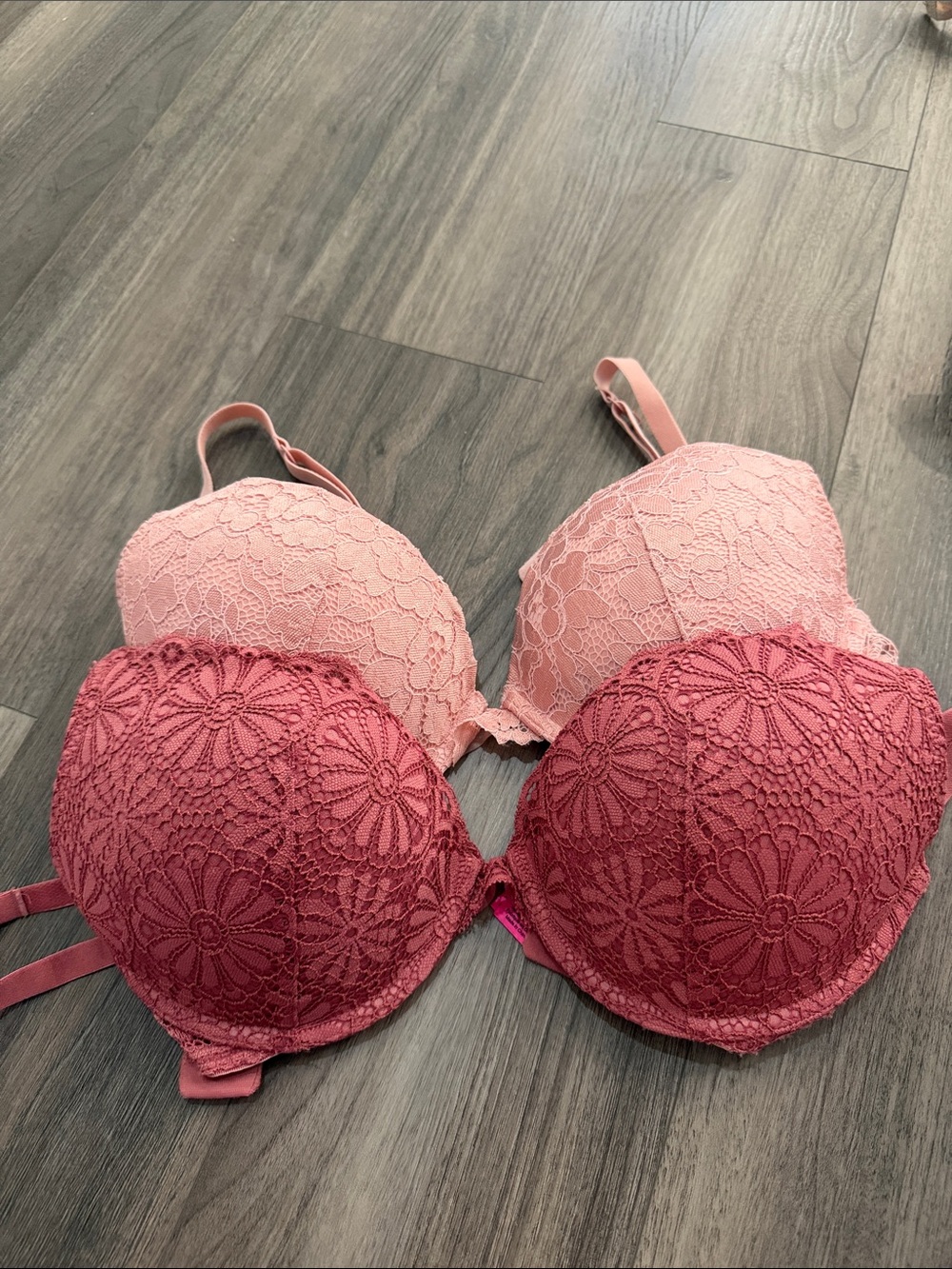 La SENZA Lace Push-Up Bra Set in Light Pink and Rose